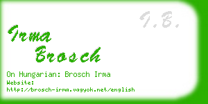 irma brosch business card